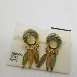 Dreamcatcher gem art deco earrings nwt